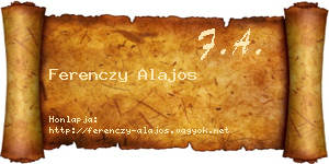 Ferenczy Alajos névjegykártya